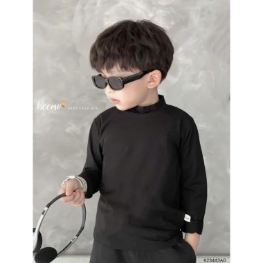 Áo giữ nhiệt trơn cổ 3 phân Beemo cotton mềm mại cho bé trai 8-23kg, đi học, chơi - 85.000₫ 2