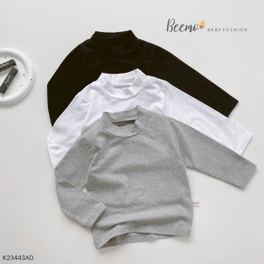 Áo giữ nhiệt trơn cổ 3 phân Beemo cotton mềm mại cho bé trai 8-23kg, đi học, chơi - 85.000₫ 8