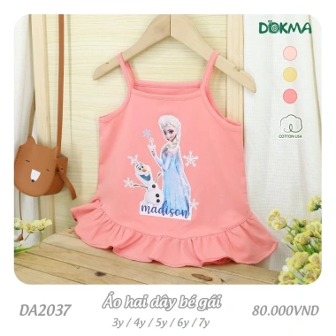 Áo Hai Dây Bé Gái Elsa Độc Đáo Dokma 13-25kg Phối Viền Bèo Giá Ưu Đãi 80.000 3 Áo Hai Dây Bé Gái Elsa Độc Đáo Dokma 13-25kg Phối Viền Bèo Giá Ưu Đãi 80.000 3