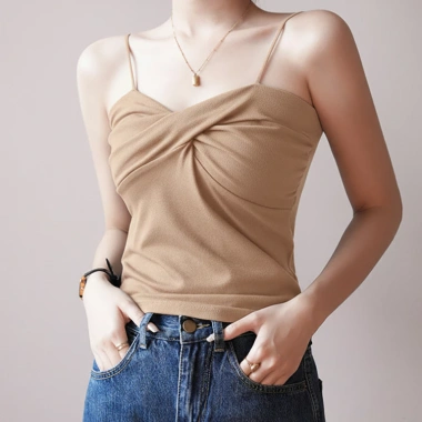 Áo Hai Dây Cúp Ngực Xoắn Thiết Kế Đơn Giản, Tôn Đẹp Vòng 1 Giá 106.500 VND 4