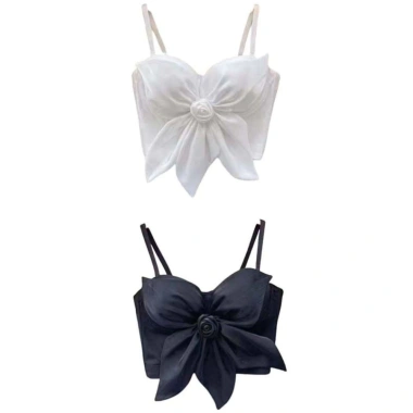 Áo hai dây NLINNI hoa hồng 3D Slim Fit corset crop top không tay đen - Giá 187.920đ 3 Áo hai dây NLINNI hoa hồng 3D Slim Fit corset crop top không tay đen - Giá 187.920đ 3