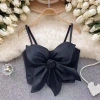 Áo hai dây NLINNI hoa hồng 3D Slim Fit corset crop top không tay đen - Giá 187.920đ 5