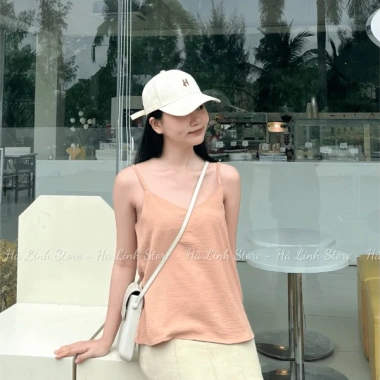 Áo hai dây vintage Hàn đũi lụa full màu, form rộng, giảm giá 49.699 VND 9