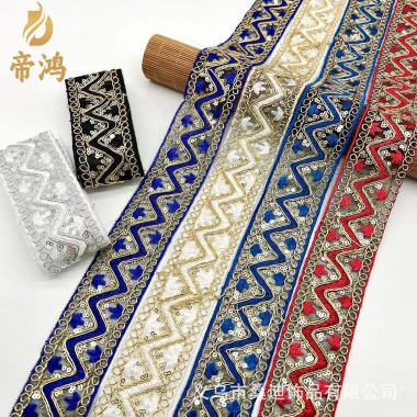 Áo Hanfu 5cm sóng rộng organza sequin thêu - phong dân tộc, giá ưu đãi 75.153 VND
