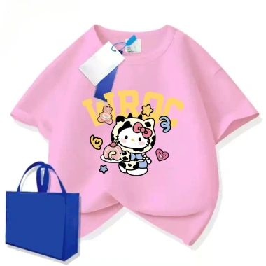 Áo Hello Kitty bé gái form vừa cotton thoáng mát co dãn thấm mồ hôi giảm giá 100.333₫