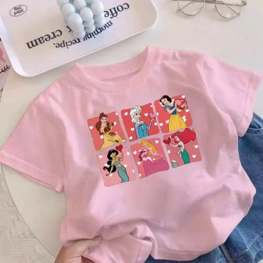 Áo hình in tròn cổ thời trang bé gái cotton thoáng mát tay ngắn giá 143.332 VND 8