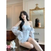 Áo hoa voan hở vai dài dây buộc cổ, ngọt ngào bánh bèo - 250k giảm từ 310k 5