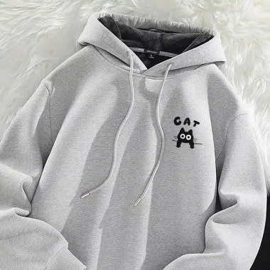 Áo hoodie 2.025 form rộng nỉ bông dày in hình mèo CAT Local Brand - Giá chỉ 99k