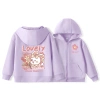 Áo Hoodie bé gái dây kéo, túi in thỏ - Thời trang trẻ em, giảm còn 250.000₫ 3