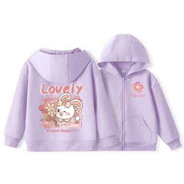 Áo Hoodie bé gái dây kéo, túi in thỏ - Thời trang trẻ em, giảm còn 250.000₫ 8