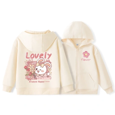 Áo Hoodie bé gái dây kéo, túi in thỏ - Thời trang trẻ em, giảm còn 250.000₫ 9