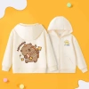 Áo Hoodie bé gái dễ thương dây kéo trẻ em, túi và in hình capybara, giá 249.999₫
