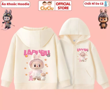 Áo Hoodie bé gái Labubu dễ thương, nỉ da cá mềm mại, giữ ấm, giảm còn 175k 2