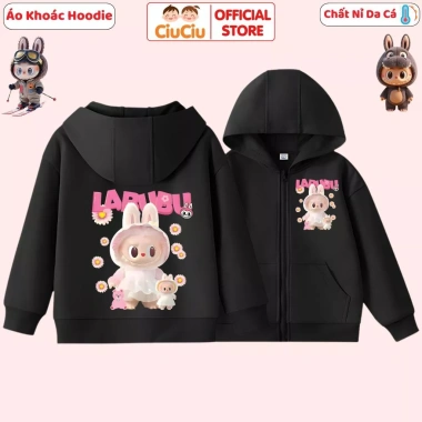Áo Hoodie bé gái Labubu dễ thương, nỉ da cá mềm mại, giữ ấm, giảm còn 175k 8