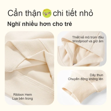 Áo Hoodie bé gái mũ trùm đầu thời trang đơn giản in hình thỏ - giảm giá 22% chỉ 226.800 VND 5