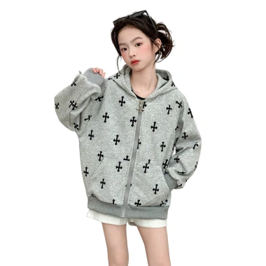 Áo hoodie bé gái mùa xuân thu 2.026 - Cardigan len Hàn Quốc, mũ trùm đầu, thời trang giảm giá 602.208 VND 3