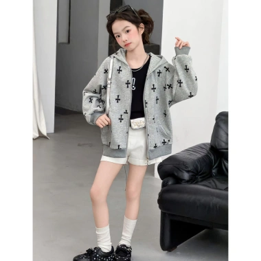 Áo hoodie bé gái mùa xuân thu 2.026 - Cardigan len Hàn Quốc, mũ trùm đầu, thời trang giảm giá 602.208 VND 8