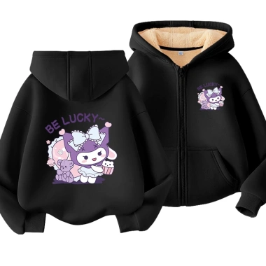 Áo Hoodie bé gái nỉ lông cừu trẻ em, thiết kế dễ thương, túi in Kuromi – 350.000₫ 10