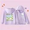 Áo Hoodie bé gái trẻ em dây kéo đơn giản thời trang, in hoa, có túi - Giá chỉ 250.000₫