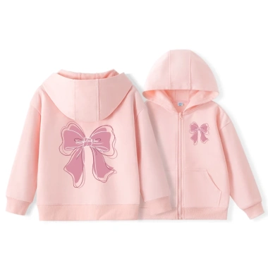 Áo Hoodie bé gái trẻ em dây kéo, thiết kế đơn giản thời trang, túi in nơ - 250k 5 Áo Hoodie bé gái trẻ em dây kéo, thiết kế đơn giản thời trang, túi in nơ - 250k 5