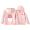 Áo Hoodie bé gái unisex form rộng mũ trùm zip, nỉ bông cotton ấm áp - 250k 2