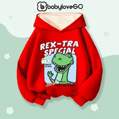 Áo hoodie bé trai BabyloveGO Khủng Long nỉ hai da dày, ấm áp 1‑10 tuổi, giá 179k 3