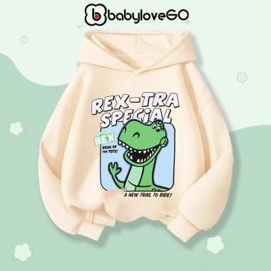 Áo hoodie bé trai BabyloveGO Khủng Long nỉ hai da dày, ấm áp 1‑10 tuổi, giá 179k 4