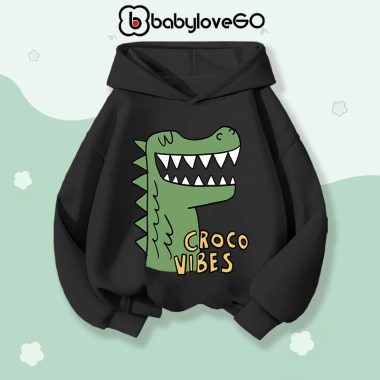 Áo hoodie bé trai BabyloveGO Khủng Long nỉ hai da dày, ấm áp 1‑10 tuổi, giá 179k 7