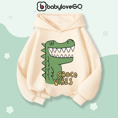 Áo hoodie bé trai BabyloveGO Khủng Long nỉ hai da dày, ấm áp 1‑10 tuổi, giá 179k 9