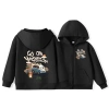 Áo Hoodie Bé Trai Dây Kéo Trẻ Em - Đơn Giản Thời Trang, Túi Đựng & In Xe Hơi 3