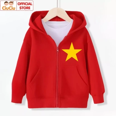Áo Hoodie Bé Trai Gái Hình Tôi Yêu Việt Nam CIUCIU KID Nỉ Da Cá Mềm Mịn Giữ Ấm 6