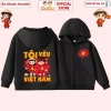 Áo Hoodie Bé Trai Gái Hình Tôi Yêu Việt Nam CIUCIU KID Nỉ Da Cá Mềm Mịn Giữ Ấm 8
