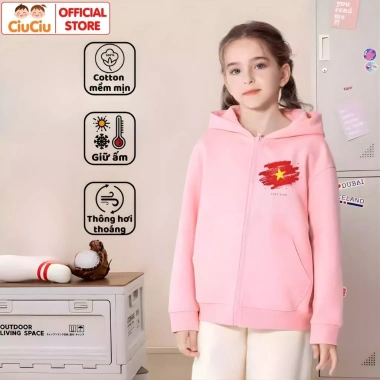 Áo Hoodie Bé Trai Gái Hình Tôi Yêu Việt Nam CIUCIU KID Nỉ Da Cá Mềm Mịn Giữ Ấm 9