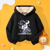 Áo Hoodie bé trai mũ trùm đầu, nỉ lông cừu giữ nhiệt, in hình Spaceman - 270.000đ