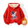Áo Hoodie bé trai mũ trùm đầu, nỉ lông cừu giữ nhiệt, in hình Spaceman - 270.000đ 8