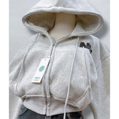 Áo Hoodie Croptop Nữ NO1 Form Rộng, Nỉ Dày Dặn, Streetwear Cá Tính - 175.500 VND