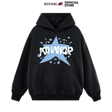 Áo Hoodie Form Rộng Tay Bồng, Nỉ Bông Cotton Premium - Blue Star, Giá 99.000đ - RTOML