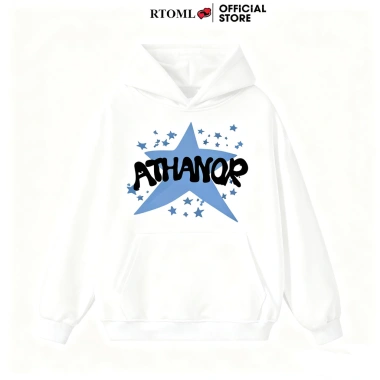 Áo Hoodie Form Rộng Tay Bồng, Nỉ Bông Cotton Premium - Blue Star, Giá 99.000đ - RTOML