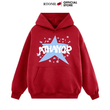 Áo Hoodie Form Rộng Tay Bồng, Nỉ Bông Cotton Premium - Blue Star, Giá 99.000đ - RTOML