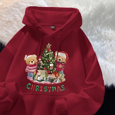 Áo Hoodie Giáng Sinh Gấu Teddy 350GSM - Cute Trendy, ấm Cúng, 99.000
