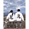 Áo hoodie in chữ R ngôi sao nỉ bông siêu mềm mịn, ấm unisex, cặp đôi mùa đông đi chơi du lịch, phong cách trẻ trung điểm nhấn 3