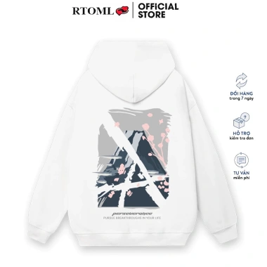 Áo hoodie in núi tuyết Hàn Quốc cotton nam nữ form rộng thu đông - RTOML 99k
