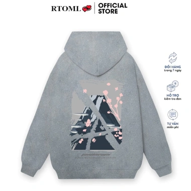 Áo hoodie in núi tuyết Hàn Quốc cotton nam nữ form rộng thu đông - RTOML 99k