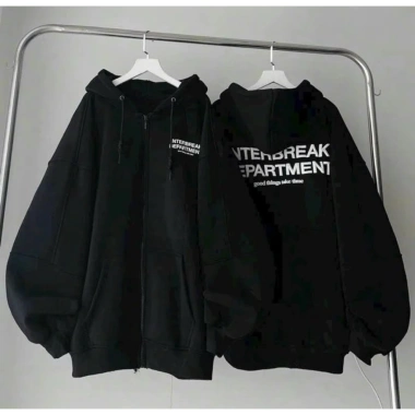 Áo Hoodie Khoá Kéo Interbreak Department Unisex Form Rộng Nỉ Bông Dày Mịn Dễ Phối Đồ Đi Học Đi Chơi Giá 155.200₫