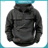 Áo hoodie nam dáng rộng, túi nửa dây kéo, thời trang thu đông - giảm 16%