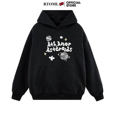 Áo Hoodie Nam Nữ Dáng Rộng Nỉ Bông 350GSM 100% Cotton Xám Tiêu RTOML Giá 69k