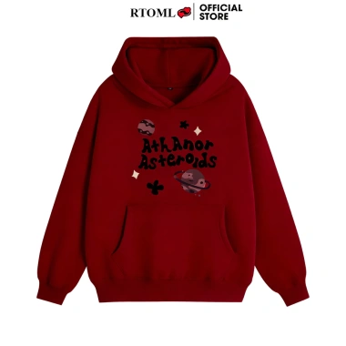 Áo Hoodie Nam Nữ Dáng Rộng Nỉ Bông 350GSM 100% Cotton Xám Tiêu RTOML Giá 69k