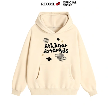 Áo Hoodie Nam Nữ Dáng Rộng Nỉ Bông 350GSM 100% Cotton Xám Tiêu RTOML Giá 69k