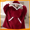 Áo Hoodie nam rộng vừa vặn mùa đông ấm cúng, túi lớn cặp đôi, lông cừu san hô, giá 488k 4