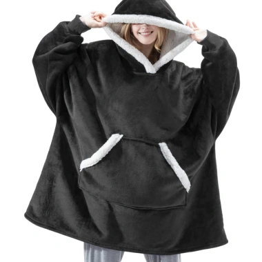 Áo Hoodie nam rộng vừa vặn mùa đông ấm cúng, túi lớn cặp đôi, lông cừu san hô, giá 488k 10